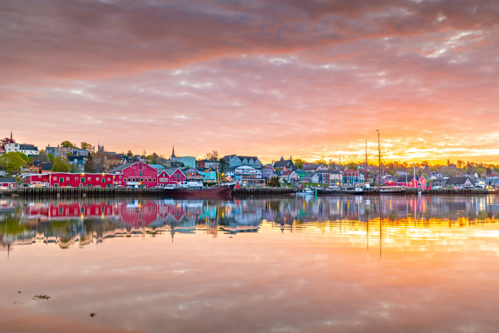 The iconic waterfront of Lunenberg, Nova Scotia